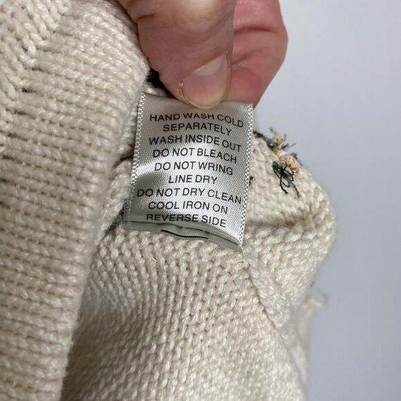 Christopher & Banks Winter Forest Cabin Full Button Sweater Cardigan Size L - Picture 10 of 14